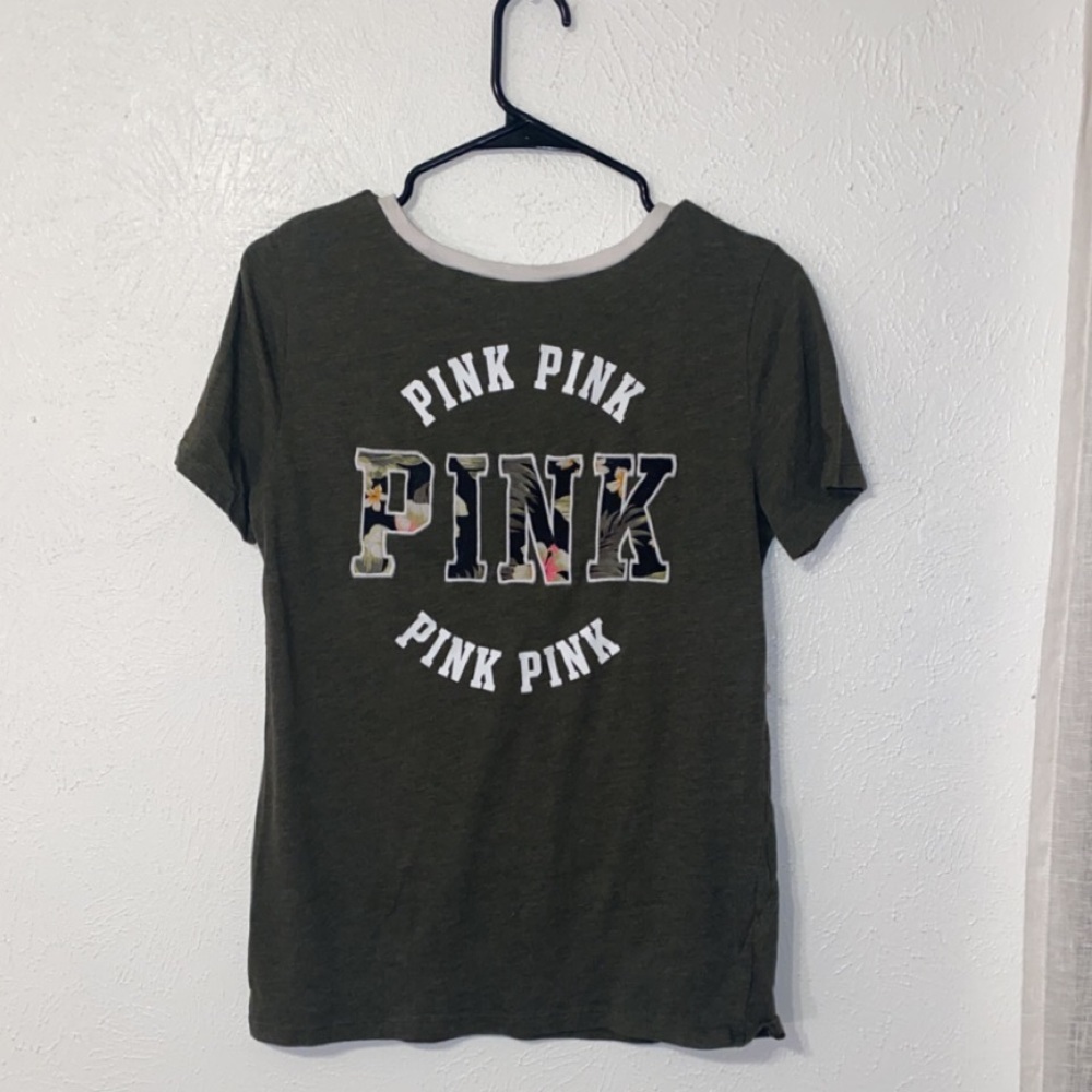 Dark Green Pink top - Picture 1 of 2